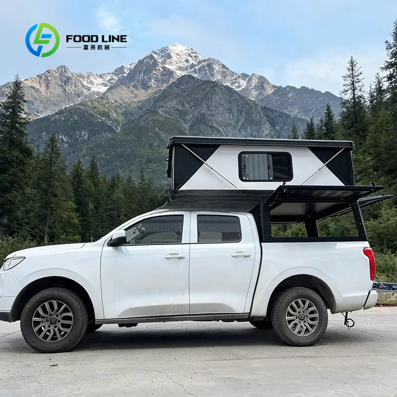 Pop Up Truck Camper Tent for Pickup Bed Overland Travel, Customizable Camper Unit with Bed Area, Kitchen Counter