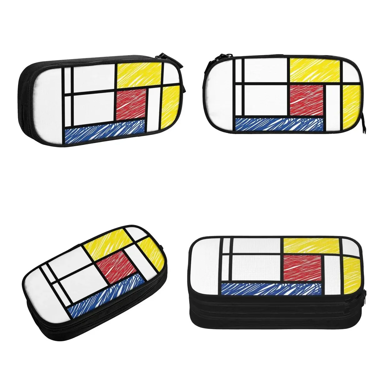 Mondrian Minimalist De Stijl Pencil Cases Large Storage Pen Bags Pen Box Pencil Pouch For Boys Girls Students Stationery School