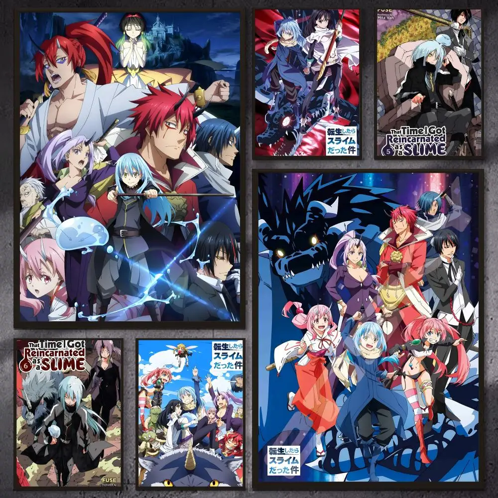TThat Time I Got Reincarnated asaSlimes Poster Versatile HD Waterproof Wall Art Self-Adhesive Decor for Any Space Ideal Gift