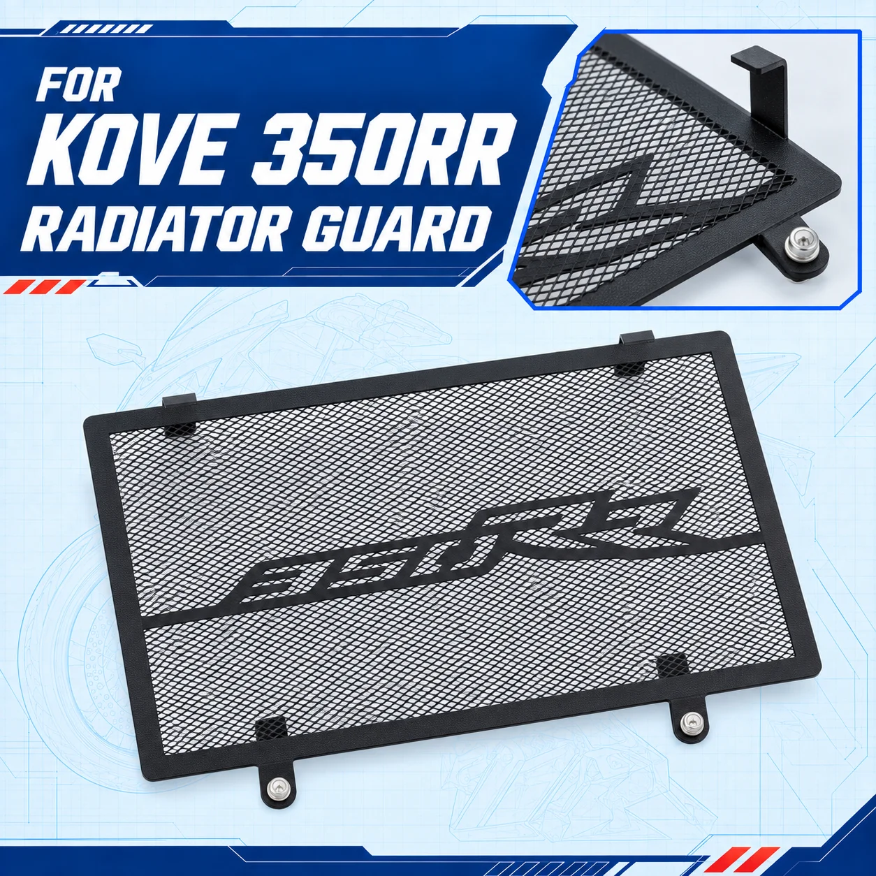FOR KOVE 350RR RR350 Modified Water Tank Mesh Radiator Protection Guard