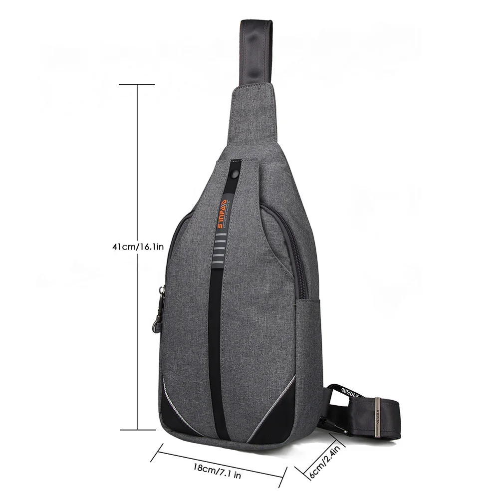 WATERFLY Crossbody Sling Bag Chest Shoulder Backpack Anti Theft Pack Traveling For Mens Bags