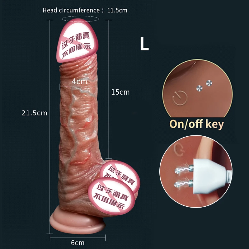 Realistic Sliding Foreskin Vibrating Dildo Silicone Suction Cup Penis G-spot Vibrator Gay Sex Adult Shop Sex toys For Women Men