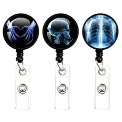 Creative Retractable X-Ray Badge Reel Radiology Badge Reel Holder Badge Reel Nurse Doctor Student Card Reel Clip Office Supplies