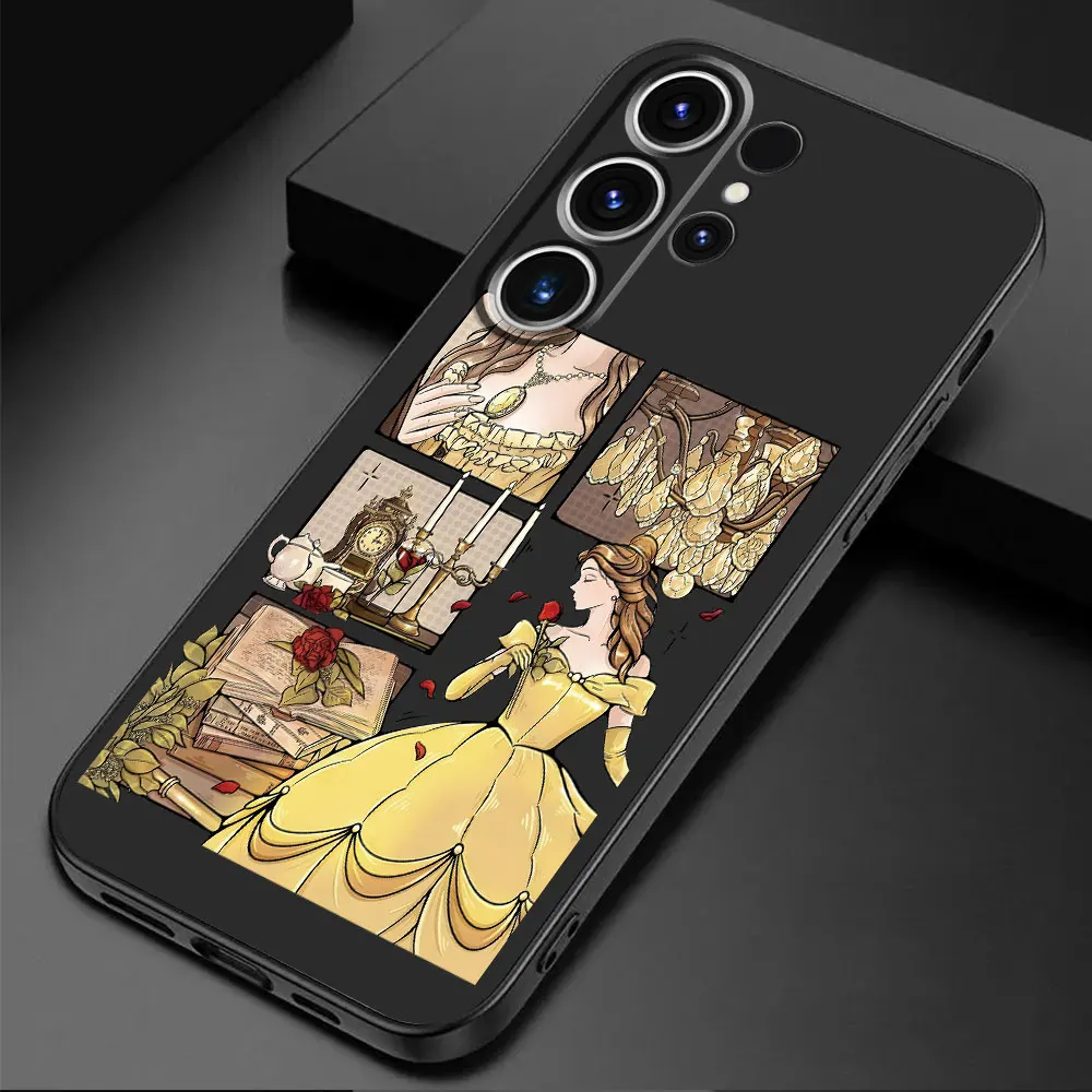 Case for Samsung Galaxy S20 S22 Plus S24 Ultra S21 FE S21 5G S23 Ultra Disney beautiful Princess Cover Black Soft Capa Cases