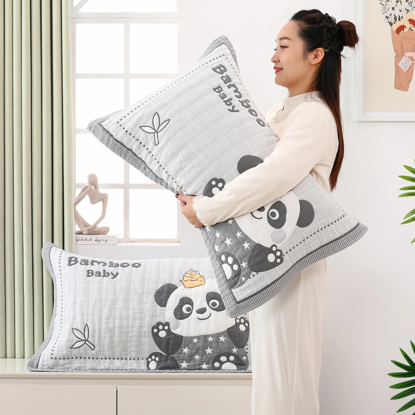 

Pure Cotton Muslin Pillowcase Large Size Breathable Anti-Head Oil Luxury Feature New Sle Single Pillow Use Bedding