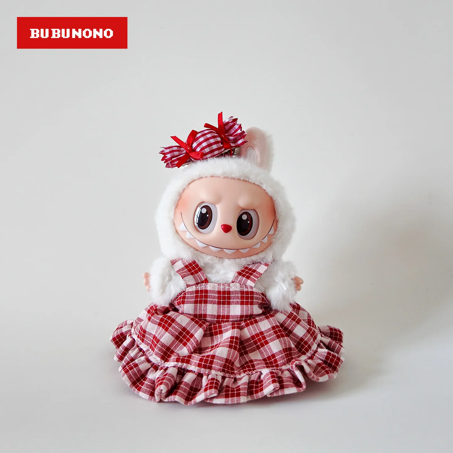 

Romantic Bohemian Labubu Dress Tartan Skirt Candy Hairpiece for 1 2 3 Gen Vinyl Doll Princess Costume