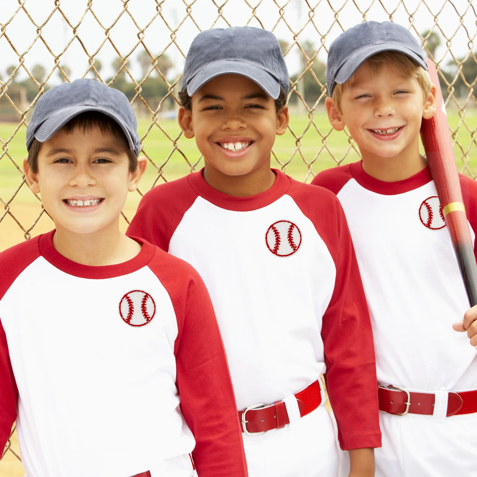 

10pcs Replaceable Baseball Patches Adhesive Clothes Applique Wear-Resistant Decorative Coat Patches For Shirts Cushions Bags