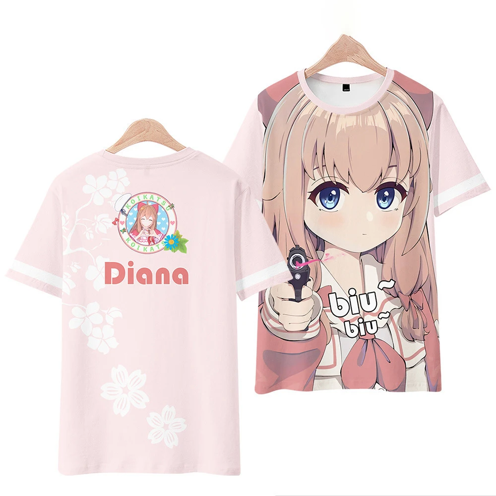 Hentai T Shirt VTuber Hololive 3D Print T-Shirt Men Women Fashion Oversize Tshirt Kid Hip Hop Top Senpai Tee Shirt Girl Camiseta