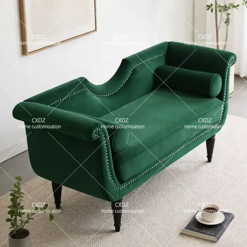 Nordic Long Back Dining Chair Small Apartment Bedroom Bedside Stool Couch Chair Balcony Small Sofa