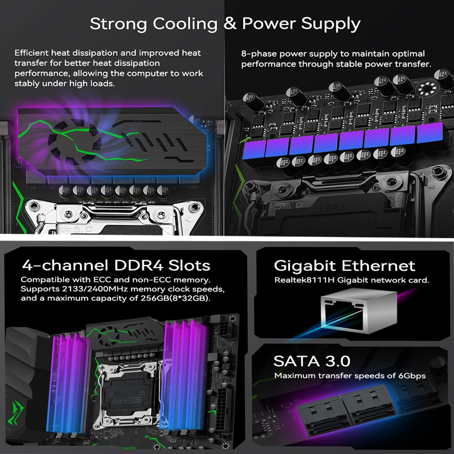 Imagem -05 - Conjunto de Kit de Placa-mãe Intel Xeon e5 2697 v4 Lga 20113 Cpu Ecc Ddr4 4x16gb Ram 2400mhz Nvme M.2 Mr9s v6 Machinist-x99