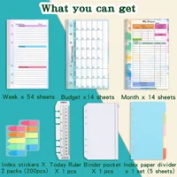 A6 Loose Leaf Notebook Refill Spiral Binder Inner Page Budget Page Weekly Monthly Inside Paper Stationery 2