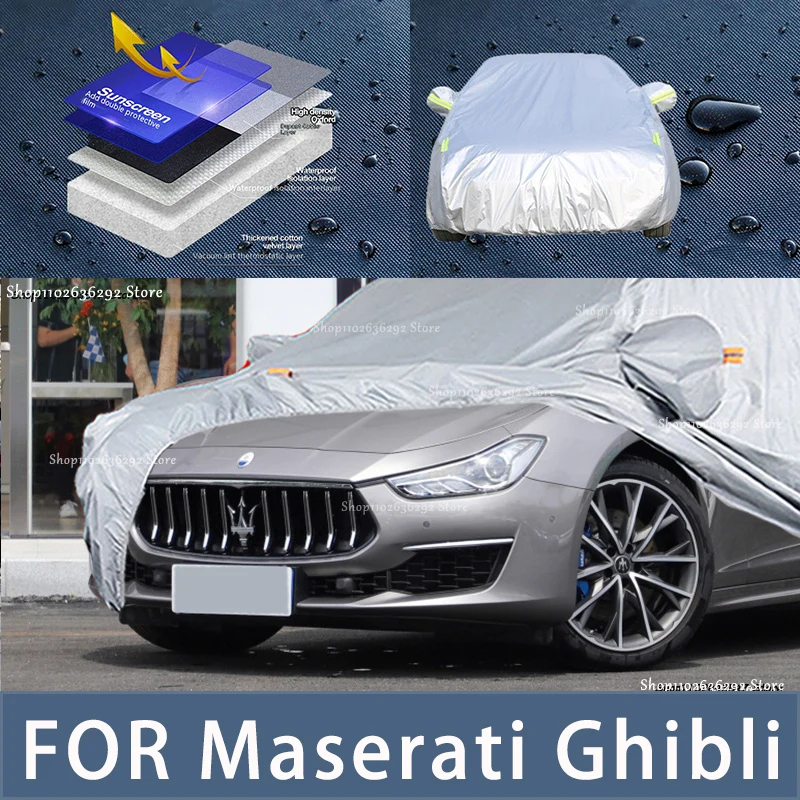 

For Maserati Ghibli Outdoor Protection Full Car Covers Snow Cover Sunshade Waterproof Dustproof Exterior Car accessories