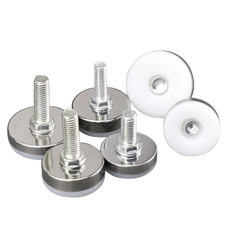 16Pcs Adjustable Furniture Feet Nylon Base Stainless steel Levelers Legs, for Sofa, Table, Chair, Cabinet, Workbench of Leveling