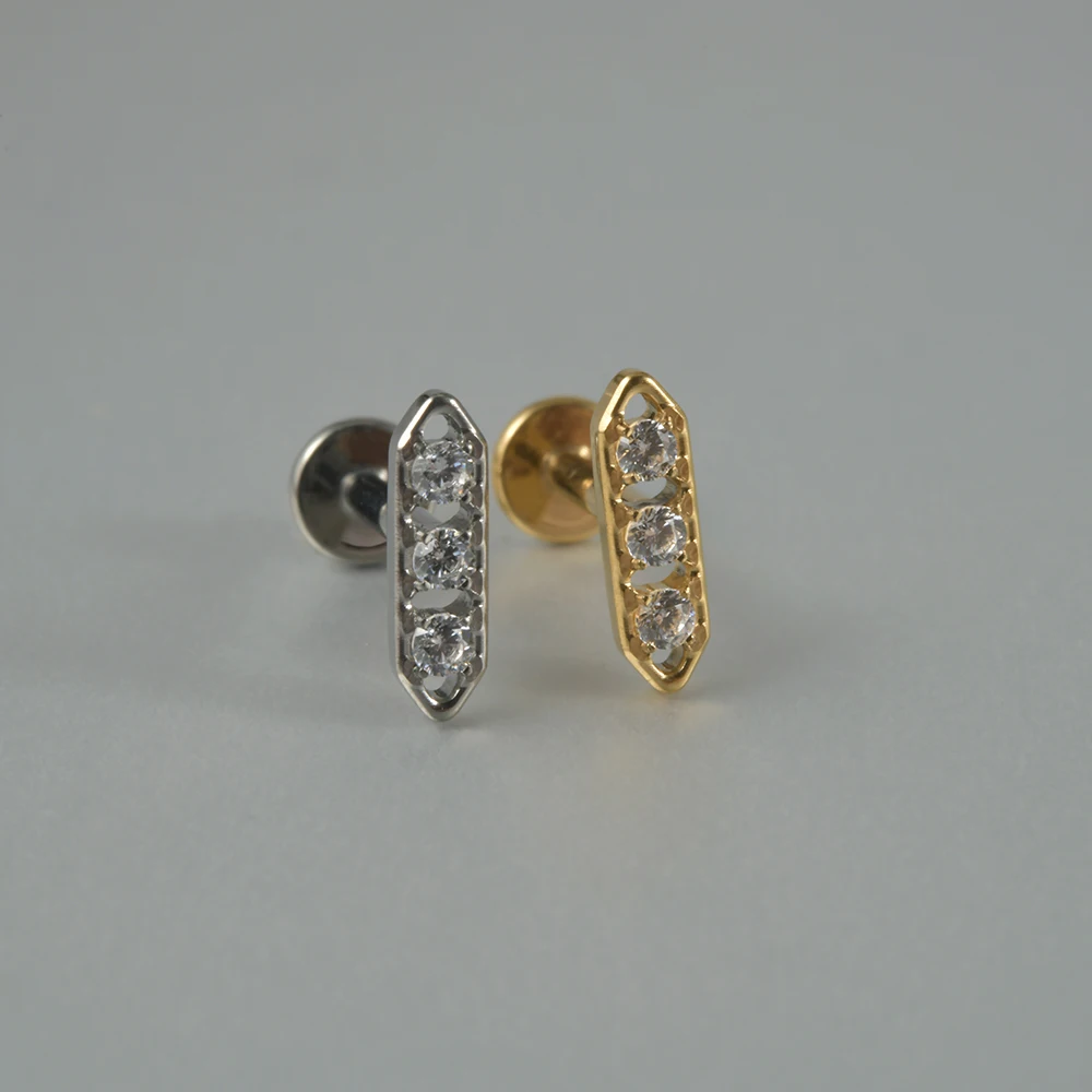 Opal Flower Cartilage Earrings, Solid Titanium