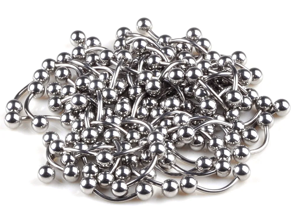 85PC Mix 17style Stainless Steel Body Piercing Jewelry Bulk Nose Ring Tongue Bar Stud Earring Eyebrow Labret Horseshoe Piercing