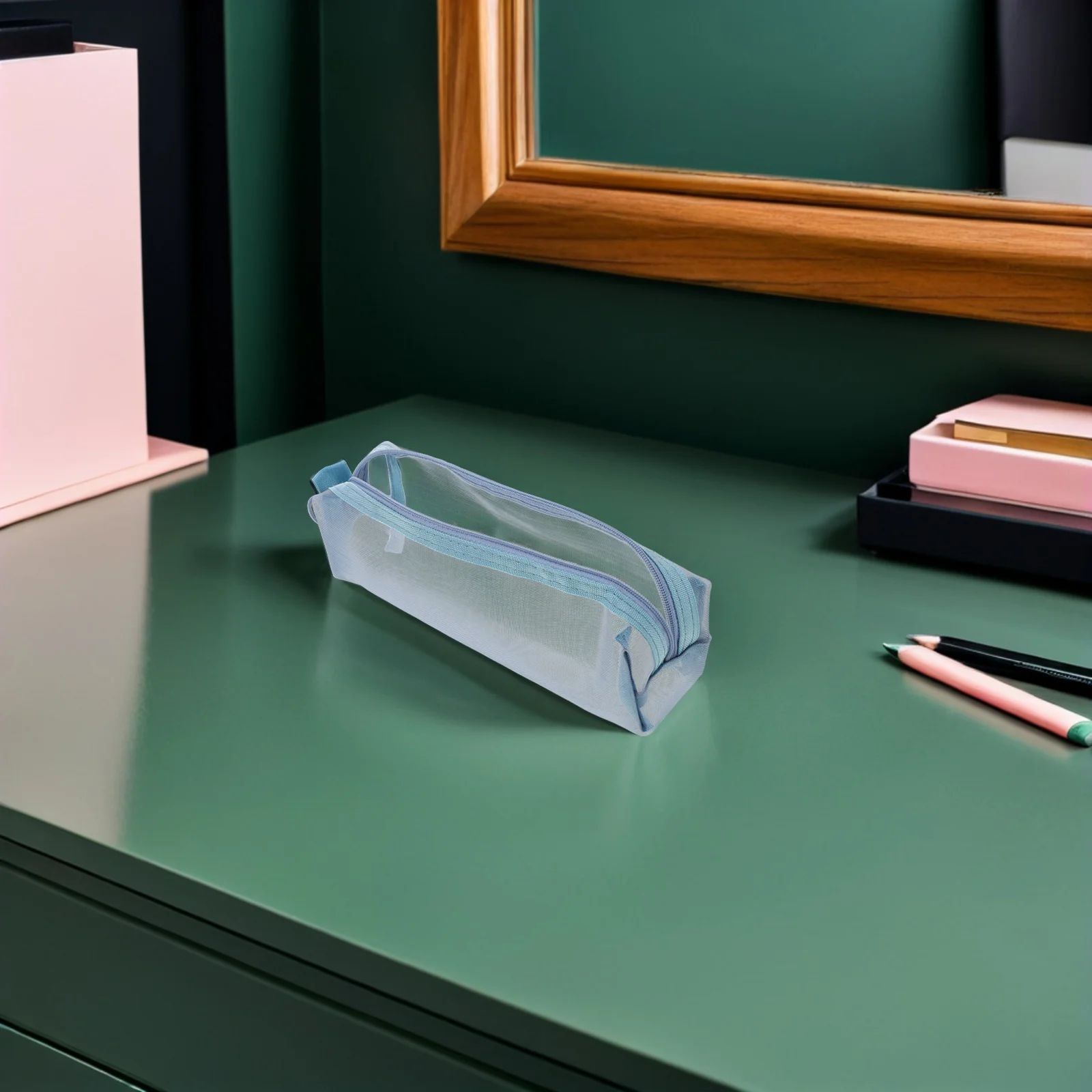 

4Pcs Mesh Makeup Pouch with Vibrant Colors Lightweight Travel Bag Clear Organizer for Makeup Brushes Lipstick