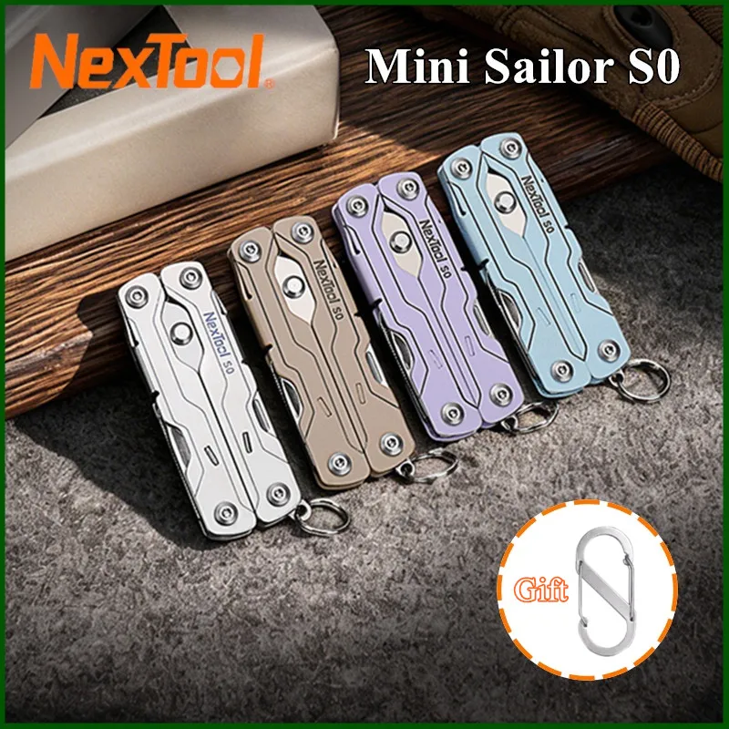NexTool 8 In 1 Mini Sailor Scissors S0 Micro Keychain Multitool Screwdriver Portable Pocket Folding EDC Tool for Travel