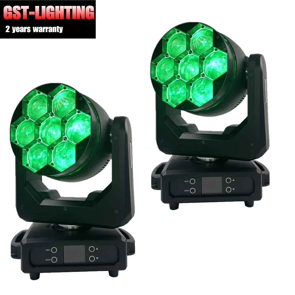 

2PCS/LOT 7X40W Bee Eye RGBW LED Wash Zoom Beam Moving Head Lighting With Infinite Rotating Lens For DJ Disco Bar Nightclub Stage