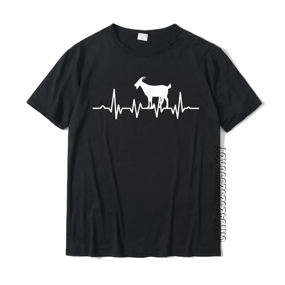 Goat Heartbeat Funny Goat Lover Graphic T-Shirt Wholesale Summer Tshirts Cotton Men's Tops Shirts Simple