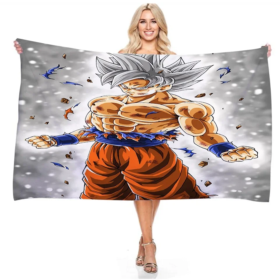 Afbeelding 3: Vegeta Dragon Ball Z Son-Goku Badhanddoek Cartoon Anime Douchehanddoek voor Jongens 3D Gedrukt Yoga Mat Kids washandje 75cmx150cm