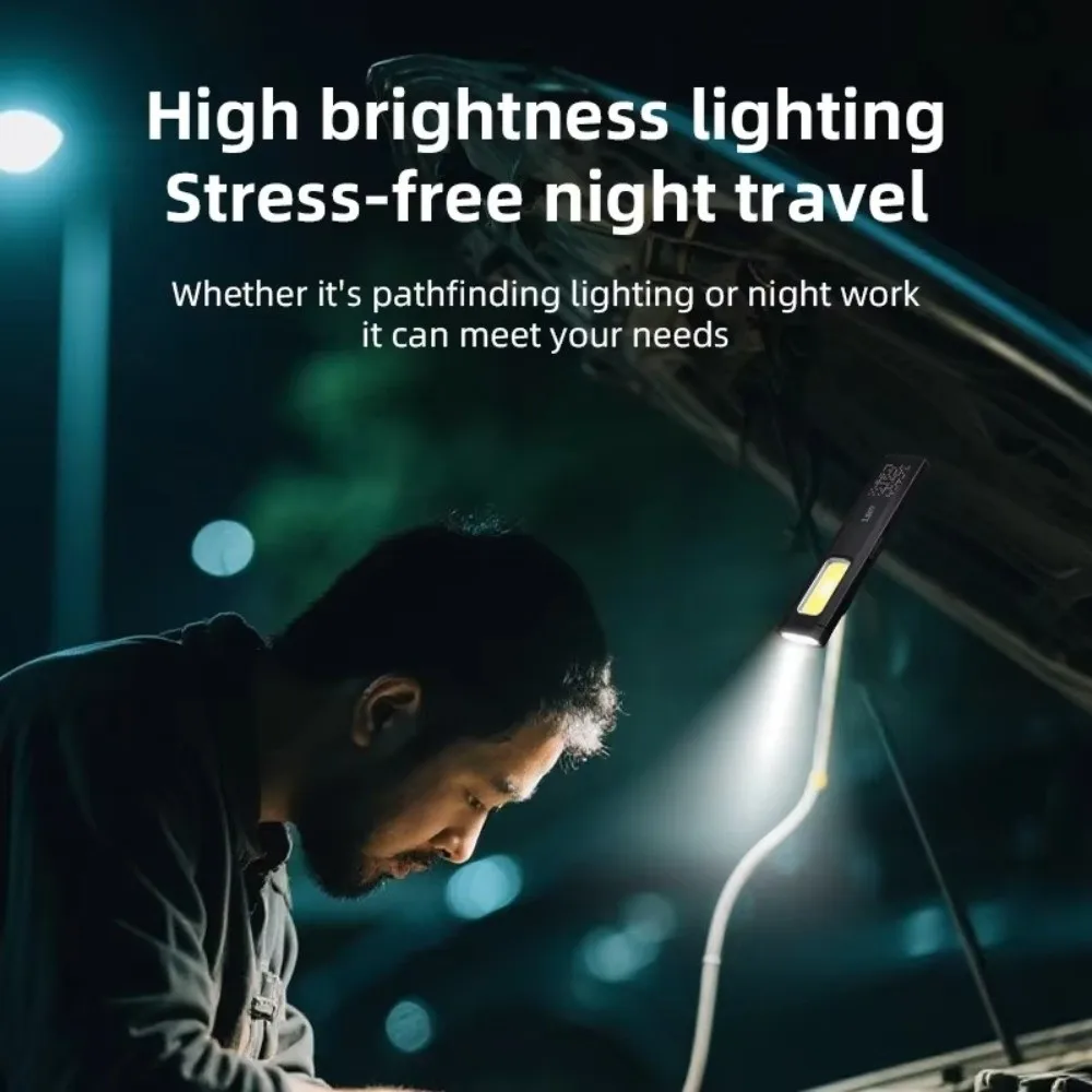 USB سلسلة المفاتيح القابلة لإعادة الشحن مصباح يدوي المغناطيسي الخلفي سطوع عالية مصباح شعلة صغيرة 650Lm إخراج الكاشف وضع مصباح ليد جيب