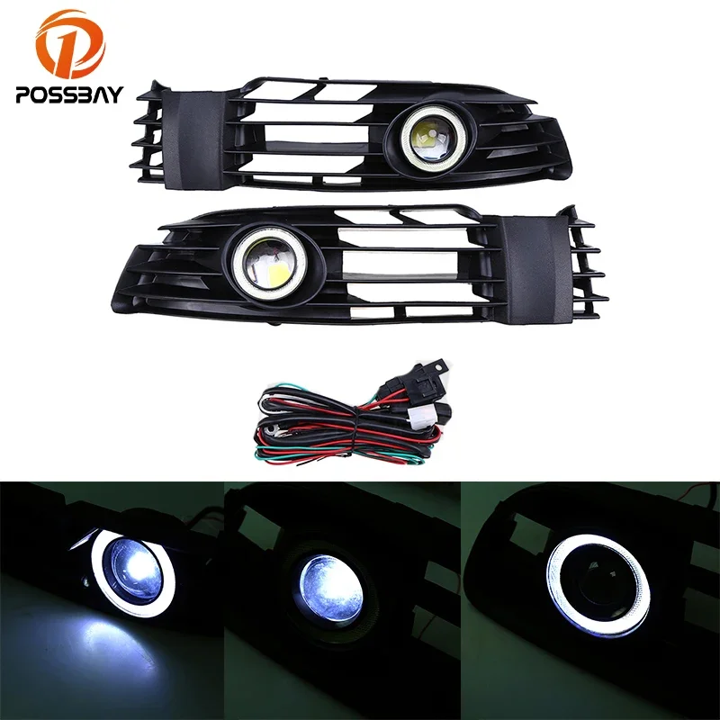 

LED Angel Eyes Daytime Running Light Car Fog Light for VW Passat 4Motion Santana 2001-2004 2005 White Auto Rings LED Foglamps