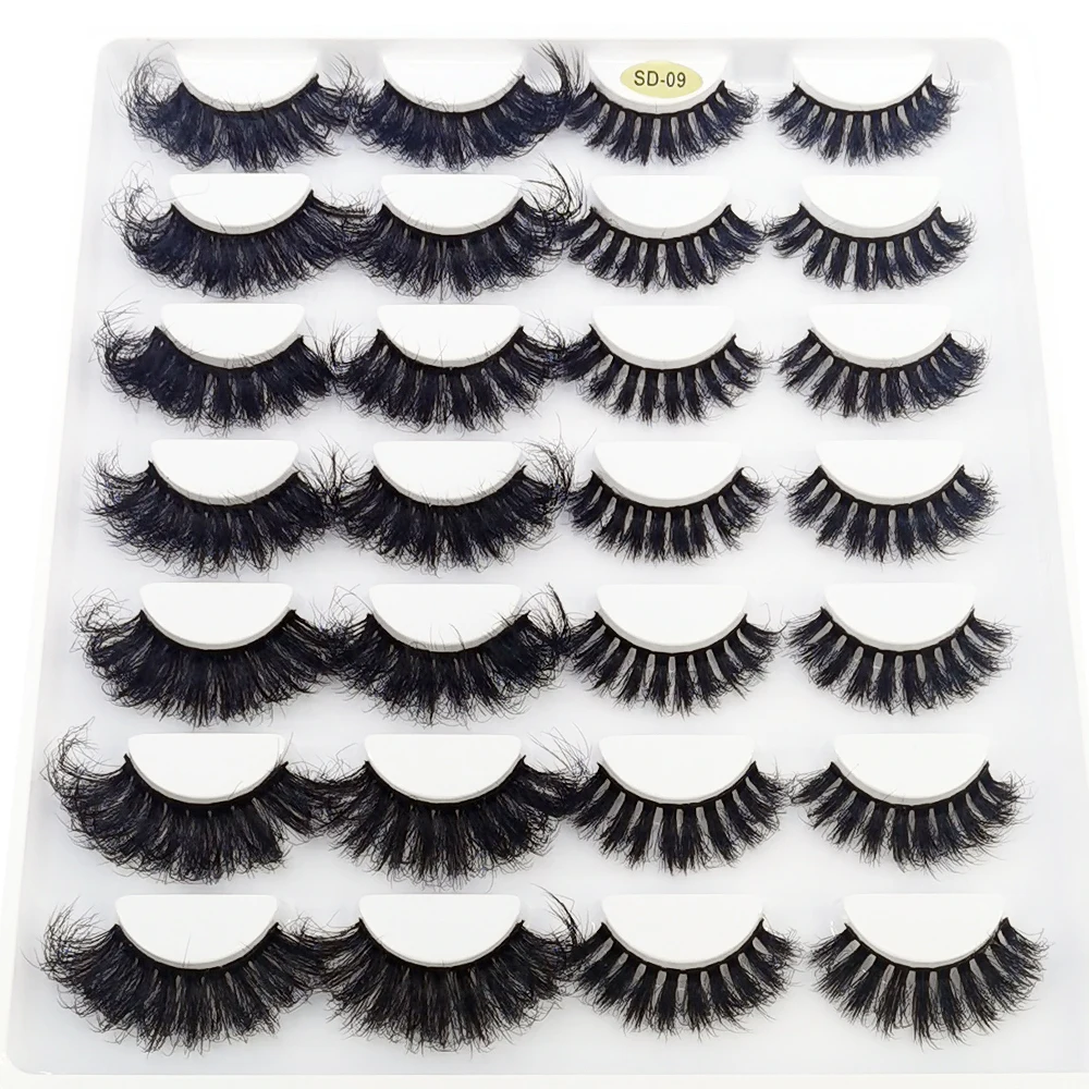 HBZGTLAD 14 Paar Wimpern 25mm Kunstnerz-Wimpern Langanhaltende Flauschige Nerzwimpern Dramatische Volumen-Wimpernverlängerung Dick Lang – Detail 22