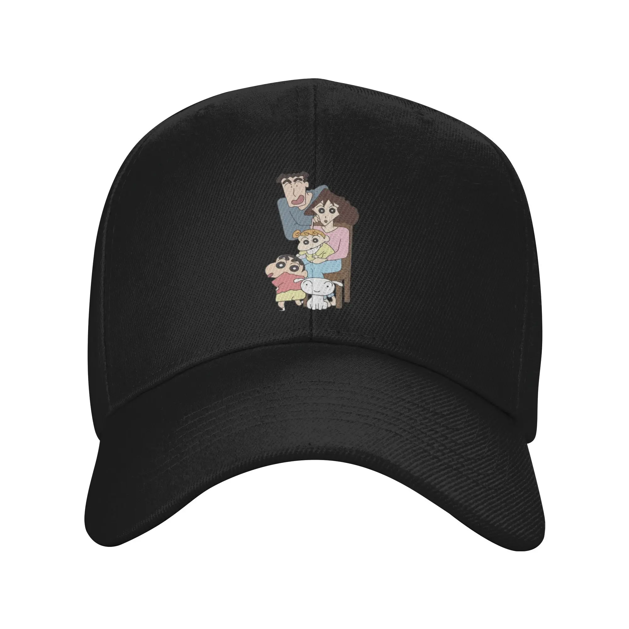 Adult Anime Happy Family Hat Outdoor Baseball Cap Polyester Crayon Shin-chan Dad Hat Sun Caps Adjustable Racing Cap Washable