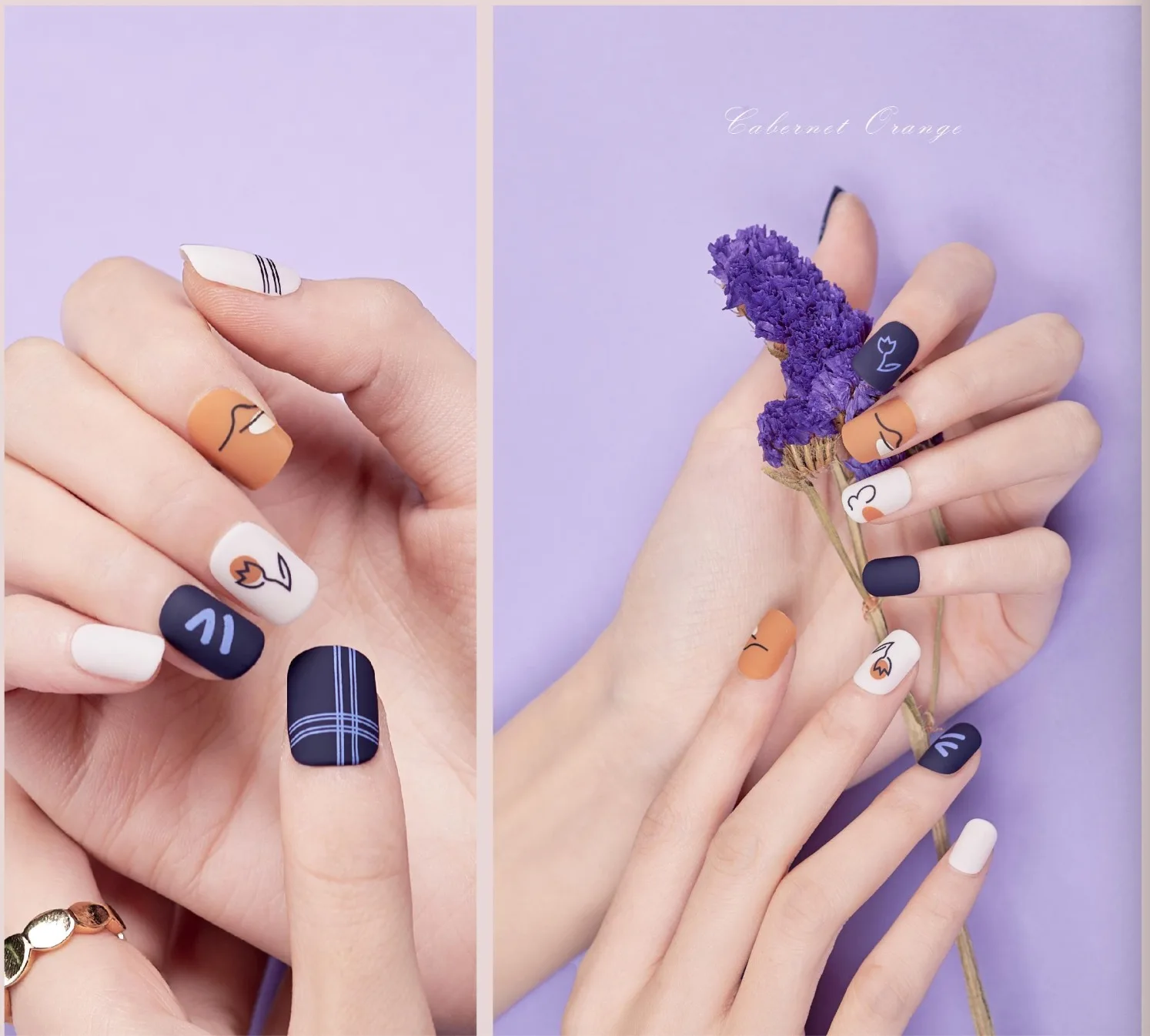 

Long Lasting Glue GD374 Press on Nails Reusable Glued Fake Nails for Daily Wear Party Nail Art Decor