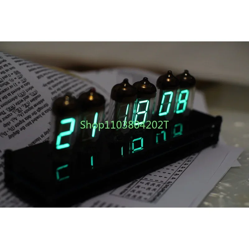 Static display six tube IV11 VFD retro fluorescent tube clock driver board glow tube clock