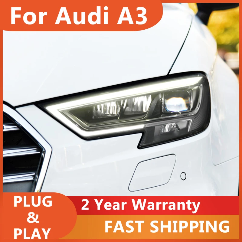 

Car Accessories for Audi A3 Headlight 2017-2021 A3 Head Lights S3 A3L DRL Turn Signal Low High Beam Projector Lens