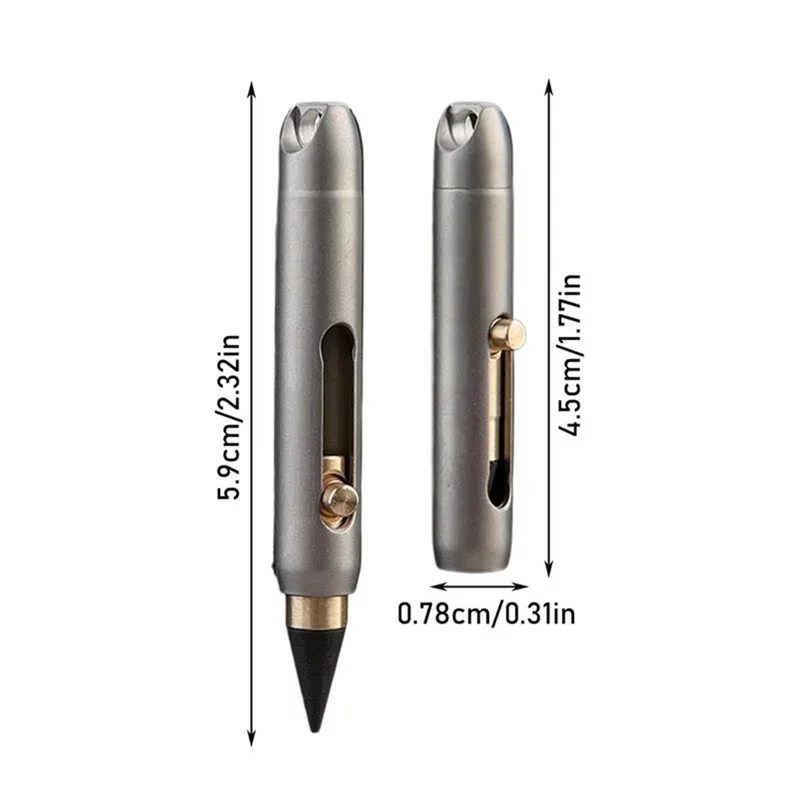 B37B-Titanium Alloy Pen Erasable Pencils Portable Pocket Pen Foremergency Writing Portable Key Chain Pendant