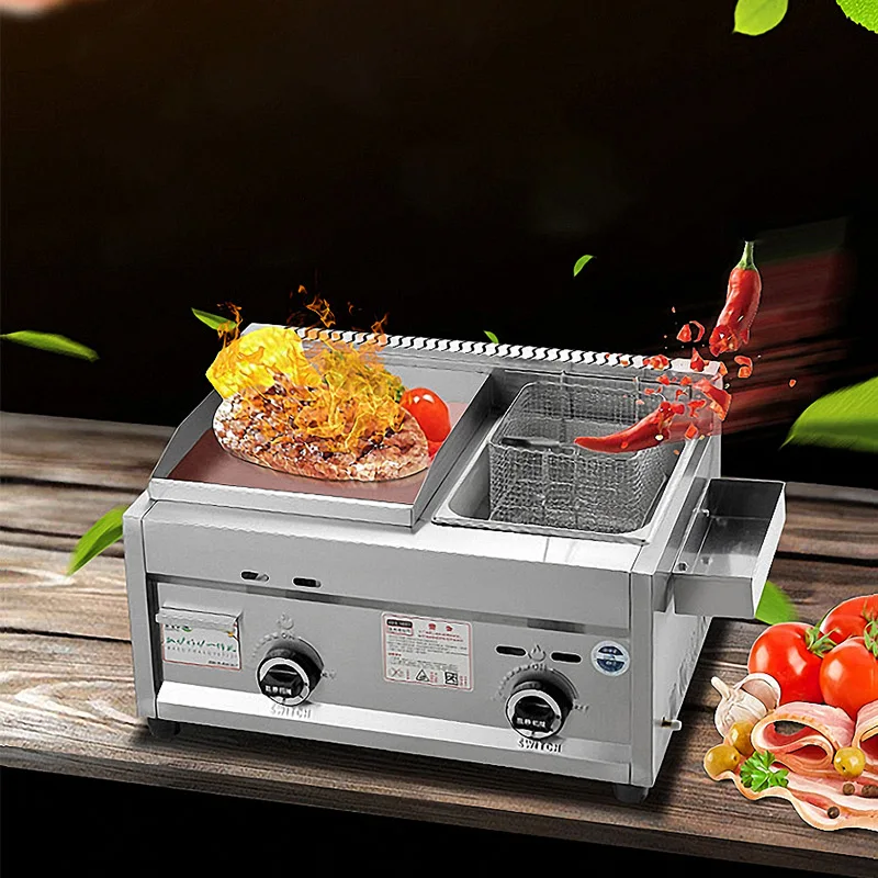 Commercial Grill Deep Fryer hine Squid Fryer Oden Cooking hine Stainless Steel Teppanyaki Equipment