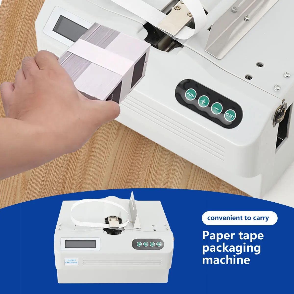 Automatic Small Banknote Binding Machine Strapping Bundling Money Packer 110V