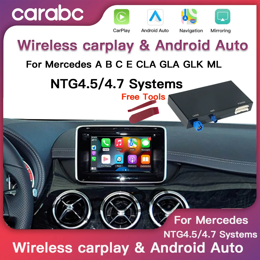 CARABC Wireless CarPlay Android Auto for Mercedes Benz  NTG4.5/4.7  A B C E Class GLA CLA GLK SLK CLS W204 W176 W246 X204 C117