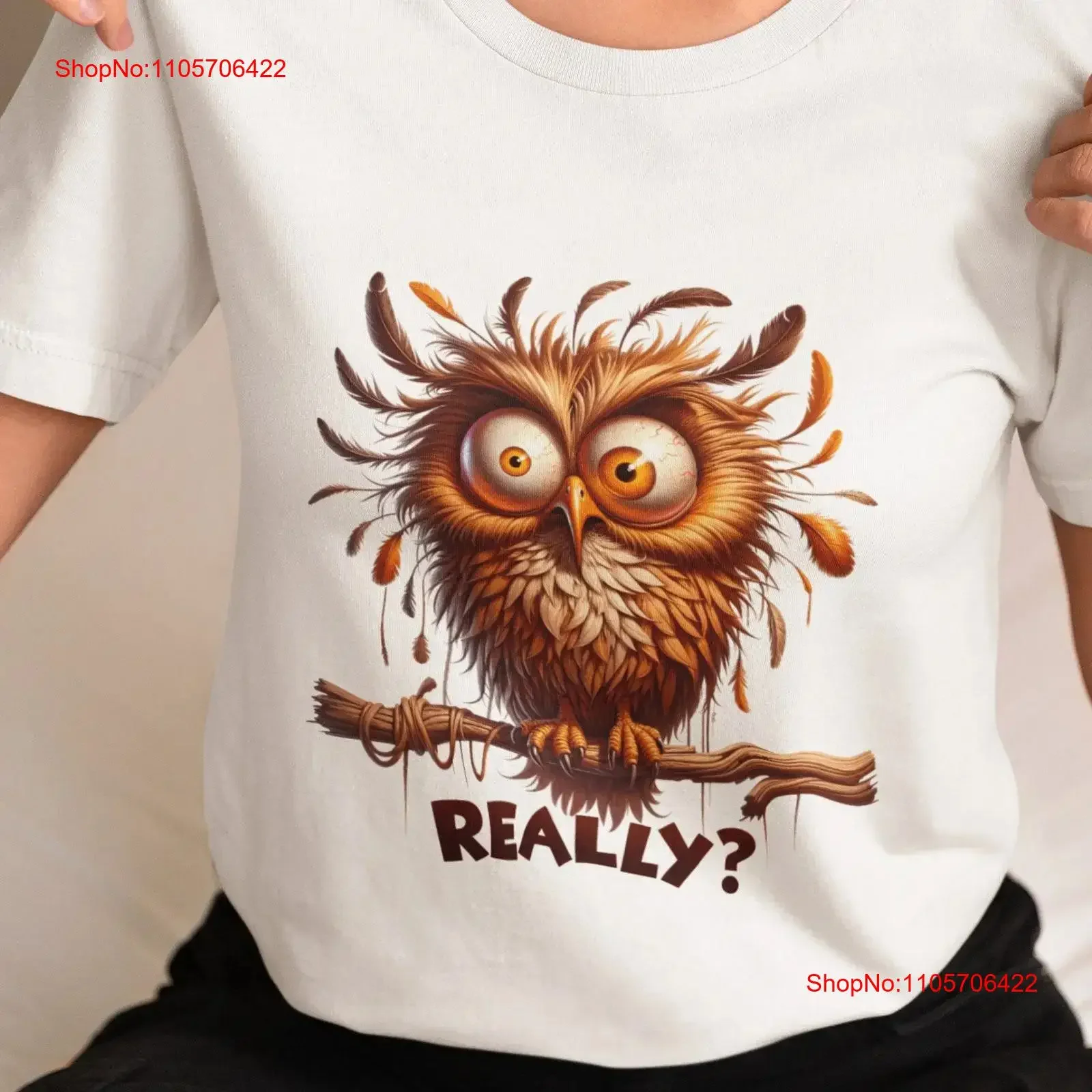 Owl T Shirt with Majestic Design Vibrant Nature Inspired Top Unique Orange Eyed PrinT Idea vintage Washed fashion Unisex homme