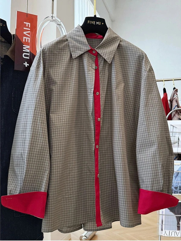 

Женские большие размеры irt Long Sve Cheered, повседневные, корейские, ленивые, цветные, блузки, большие, осеннее, новое поступление