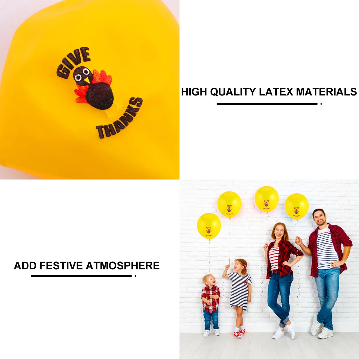 

1Set Thanksgiving Turkey Balloons 20 Pieces Latex Non-Toxic Party Decorations for Home Kitchen Fireplace Staircase