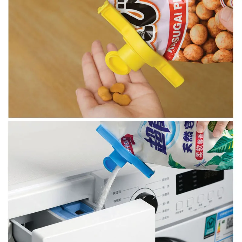 Sealing Clip With Discharge Nozzle Package Sealer Portable Plastic Bags Clip Storage Food Snack Sealer Clamp Kitchen Accessories