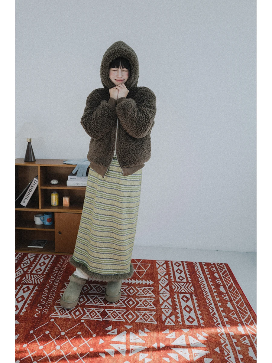 

Очаровательный медведь Sensation, коричневый ягненковый меховой воротник, хлопковое дэт, женское пальто, винтажное зимнее пальто, Новое поступление, корейский свободный крой