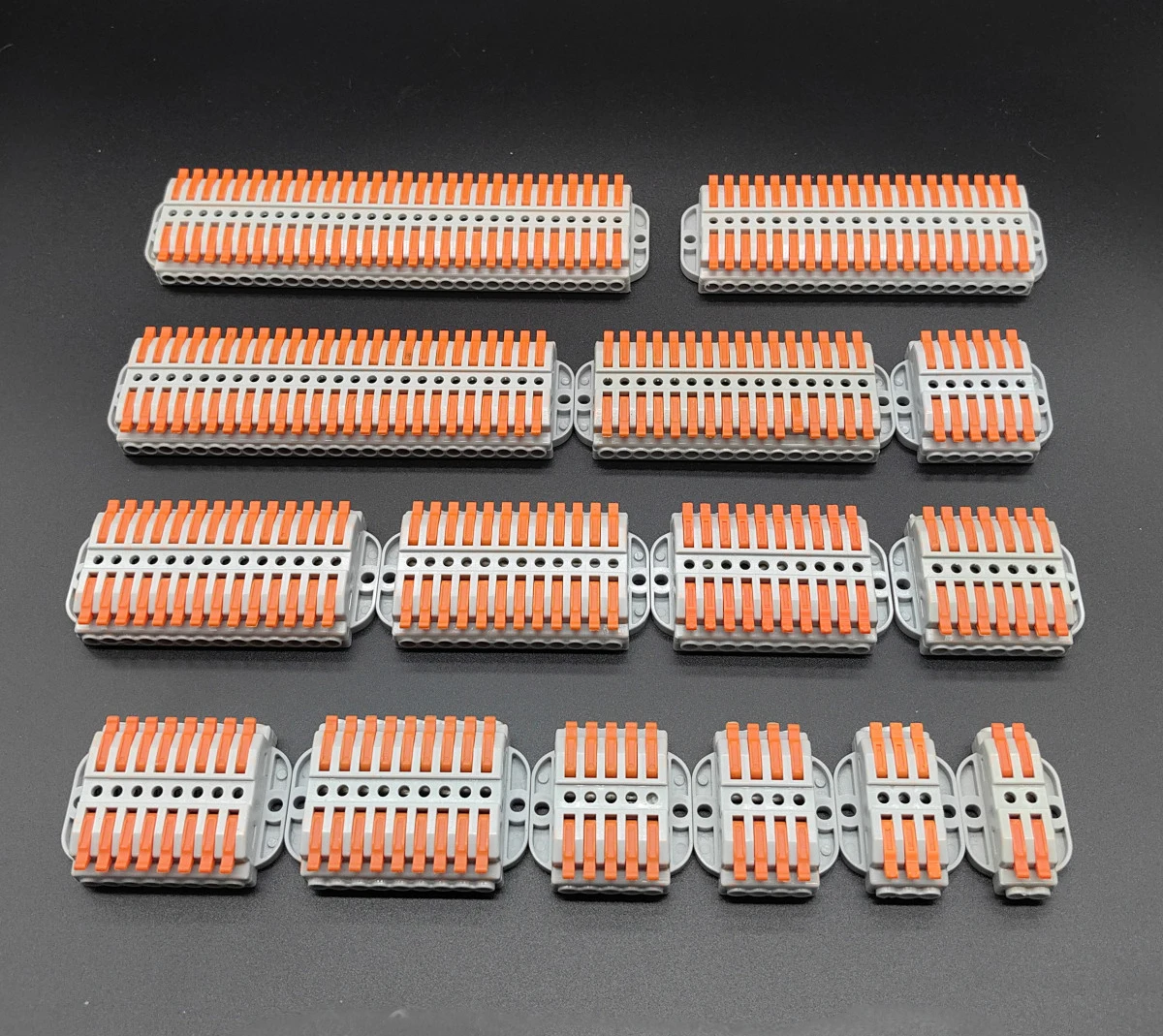 1PC Universal Compact Wire Connector 2-30 Pins Fast Push-in Butt Terminal Block for Electrical Wiring Cable Can Be Screwed