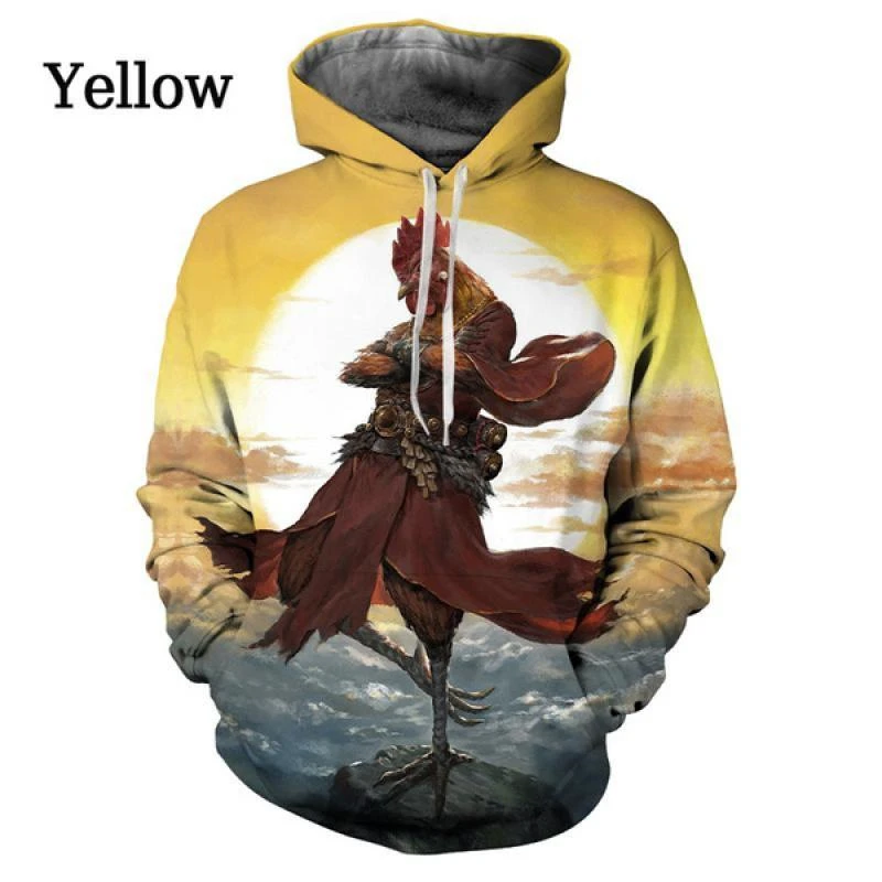 Funny Rooster Pattern Hoodies Fashion Autumn Long Sleeve Mens Kids 3D Chicken Printed Hoodie Casual Streetwear Loose Pullovers