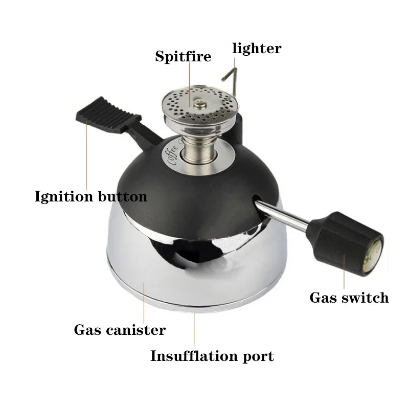 HG2716 Mini bruciatore a gas da tavolo Bruciatore a gas butano Riscaldatore per sifone moka fornello a gas caffettiera 1 pz