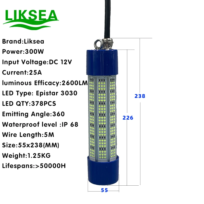 Imagem -02 - Led Pesca Luz Atraente para Aquário 300w dc 12v Bateria