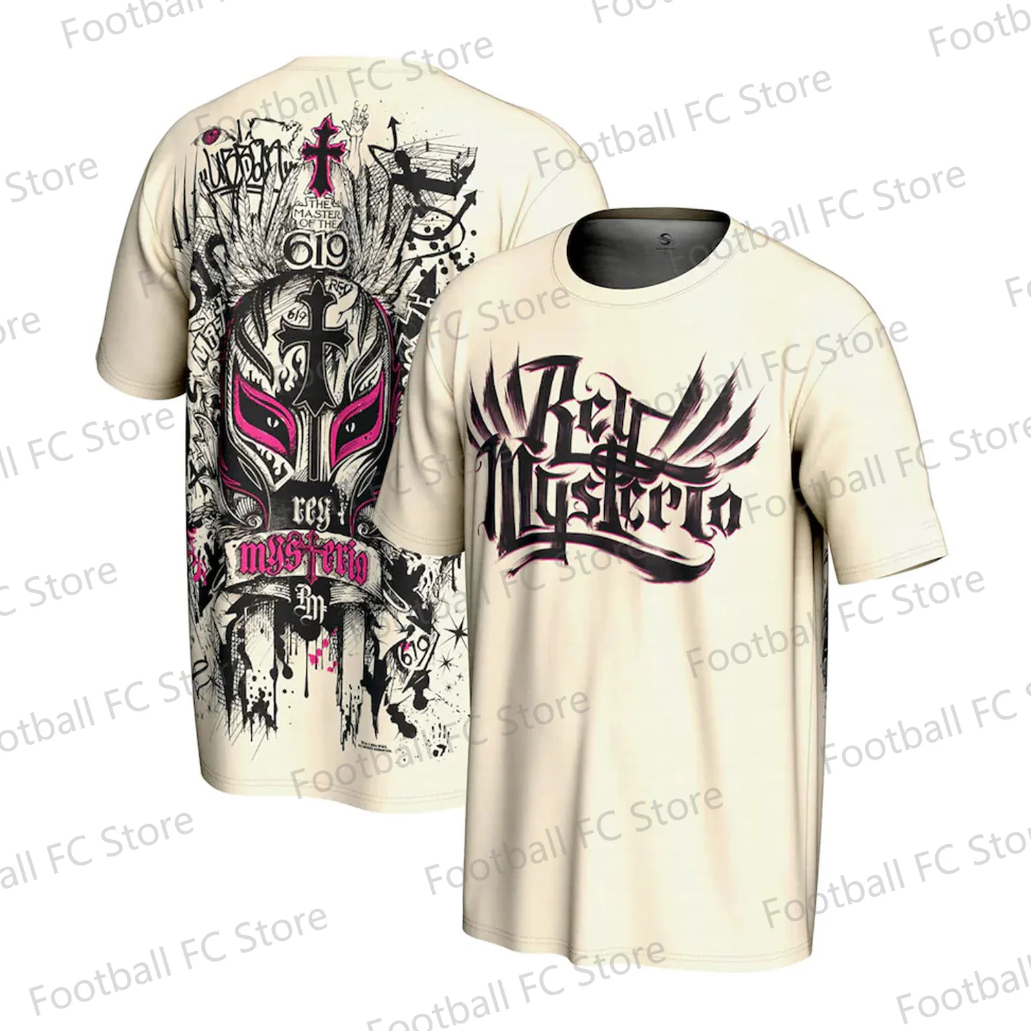 2024 Nuovo Arriavl Summer Wrestling Star Rey Mysterio ProSphere Ritratto giovanile T-shirt Maglia di moda per bambini/adulti