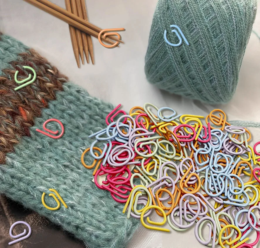 30-100 PCS Metal Stitch Markers Helical-Shaped Crochet Markers Multicolor Crochet Locking Markers for Knitting and Crocheting