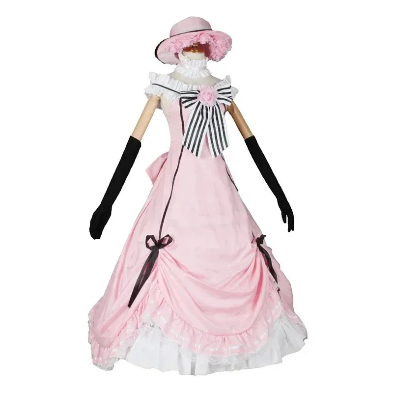 Black Butler Ciel Phantomhive Pink Robin Uniform Cosplay Costume Unises Dress Halloween Wig Carnival Women Anime Clothes