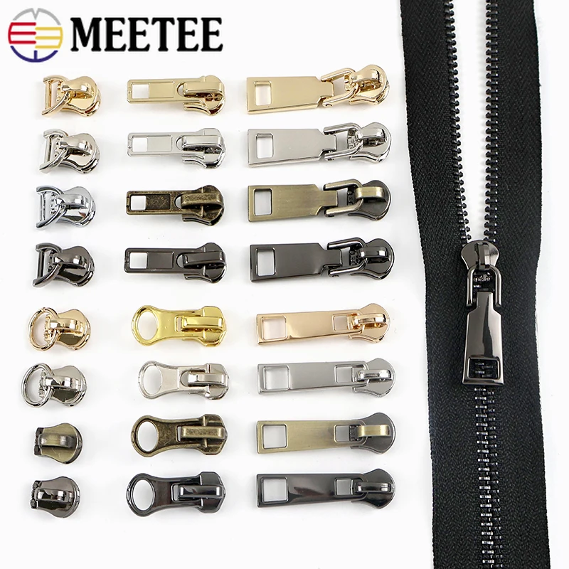 

10/20 шт. Meetee 5 # Молнии-слайдеры для металлических молний, декор для одежды и сумок, сменные головки для молний, аксессуары для шитья своими руками