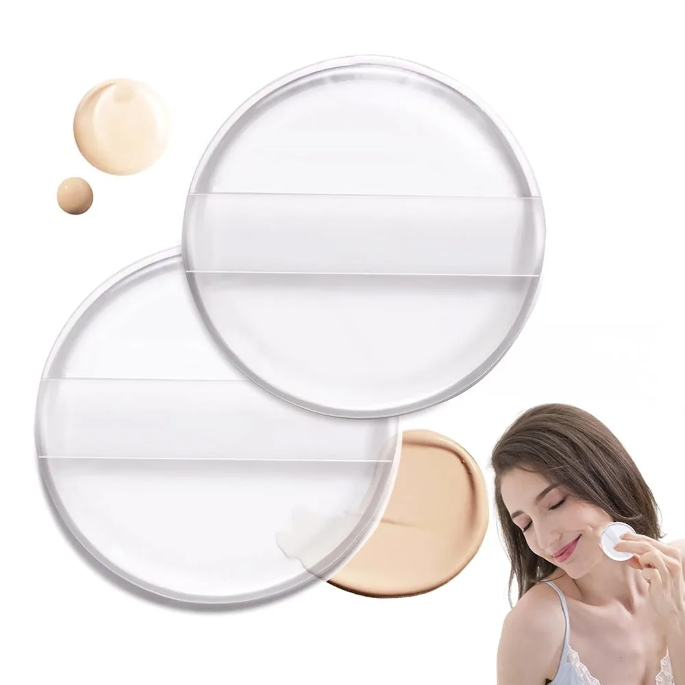 1/2/8PCS Éponge à poudre en gel de silicone souple, sans poudre, pour fond de teint, crème BB, outils de maquillage cosmétique, haute qualité, portable, pour voyage