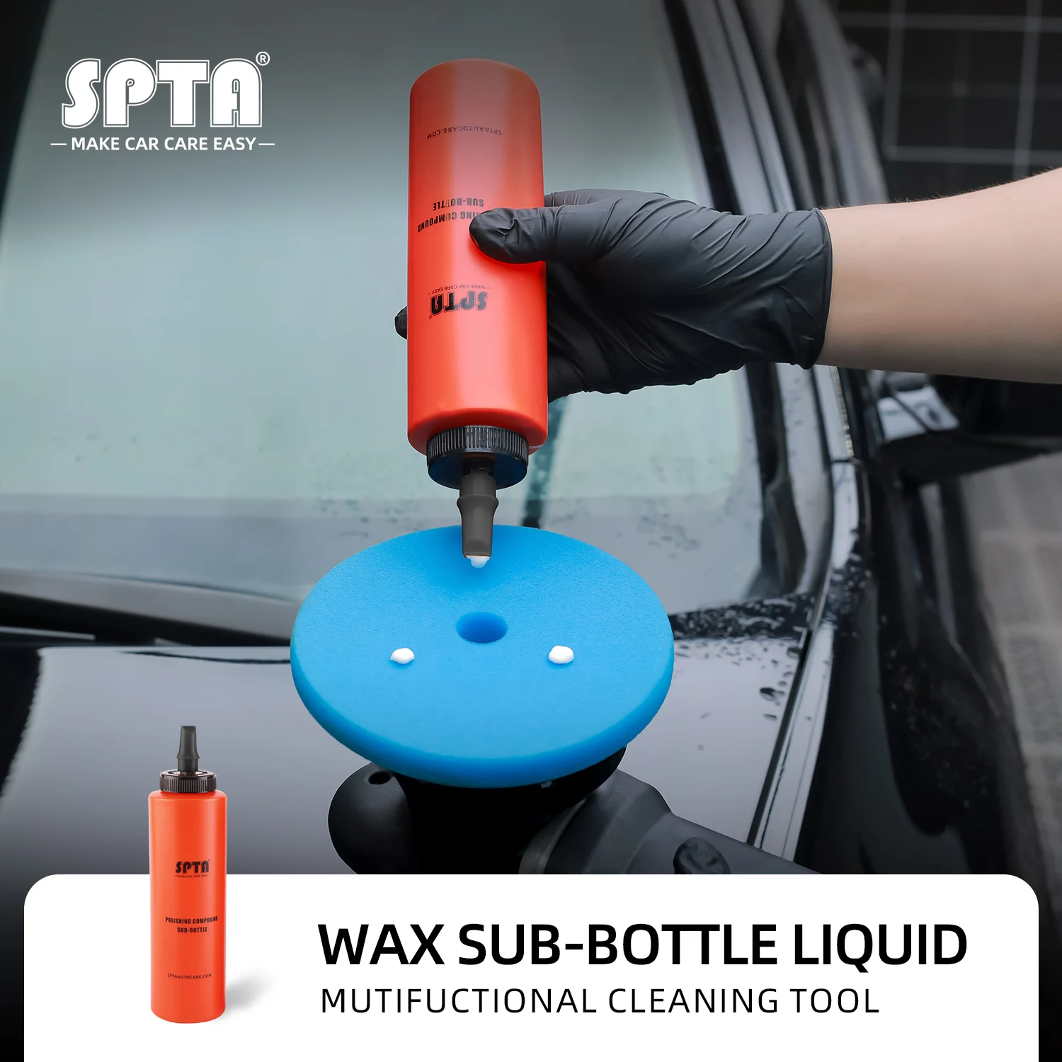 

(Bulk Sale) SPTA NEW 400ml Polishing Compound Water Cylindrical Sub-Bottle Chemical Slip For Qd Liquid Car Detailing Tool